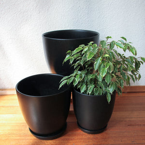 Tulip Pot - Matt Black [3 Sizes]