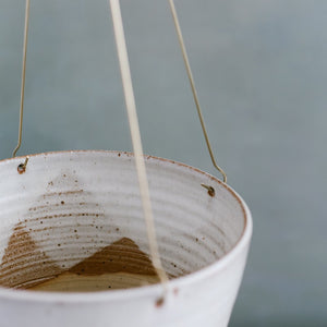 Leaf & Thread Hanging Planter - Glacier