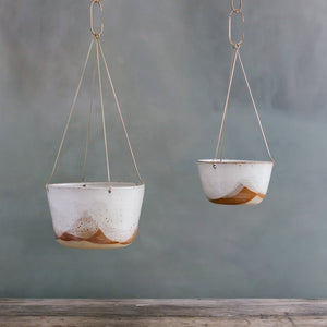 Leaf & Thread Hanging Planter - Glacier