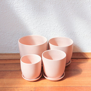 Tulip Pot - Matt Blush w/scr [4 Sizes]