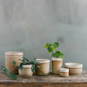 Leaf and Thread Stoneware Planter - Desert