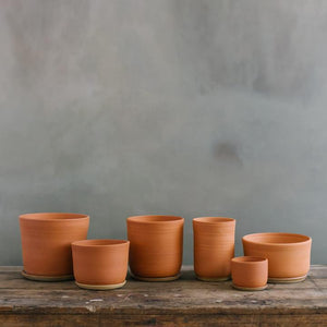 Leaf and Thread Stoneware Planter - Terracotta