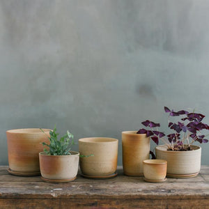 Leaf and Thread Stoneware Planter - Sand