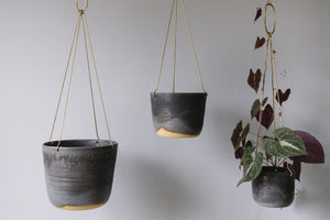 Leaf & Thread Hanging Planter - Midnight Sky