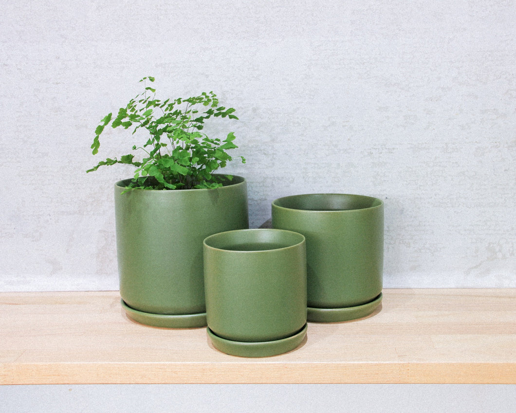 Cylinder Pot w/s - Dark Green